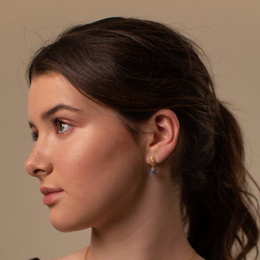 Leaf and Labradorite Earrings