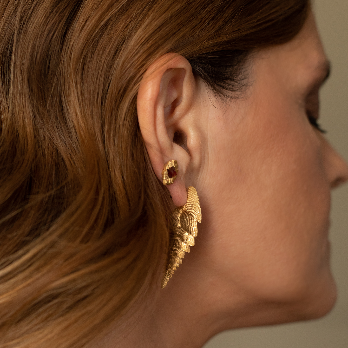 Bromelia Garnet Earrings
