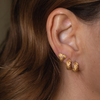 Bromelia Flower Blossom Earrings with Amethyst