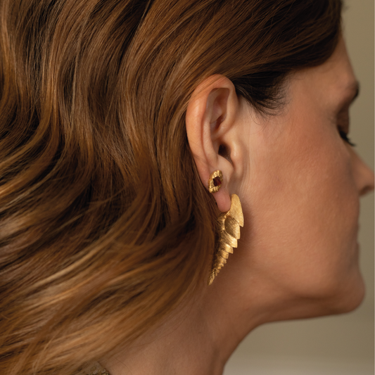 Bromelia Flower Braided Earrings