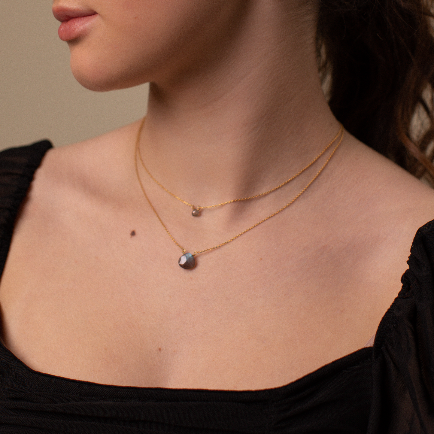 Colar Lágrima Labradorite
