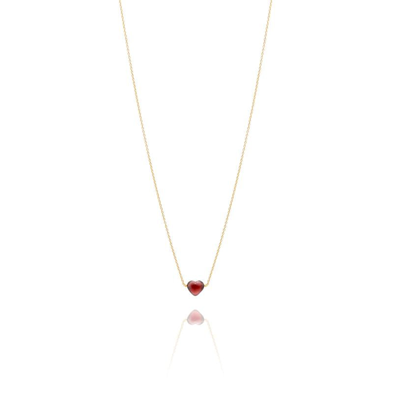 Garnet Heart Necklace