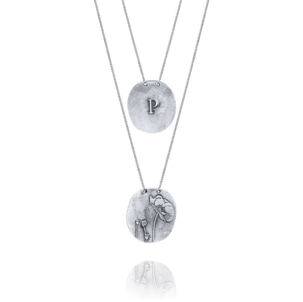 Silver Necklace P from Papoila