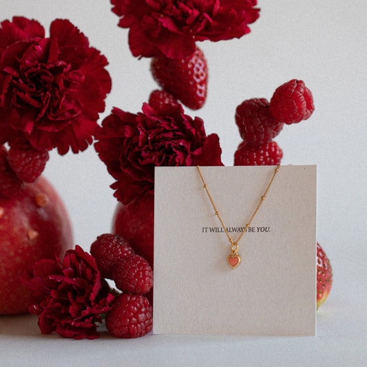 Salmon Heart Necklace