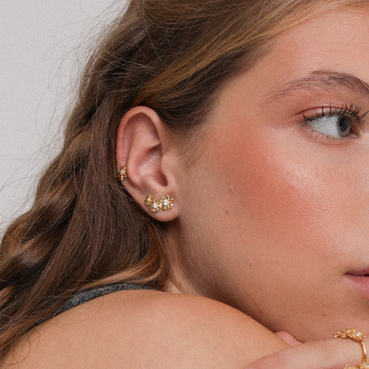 Asymmetric Daisy Earrings
