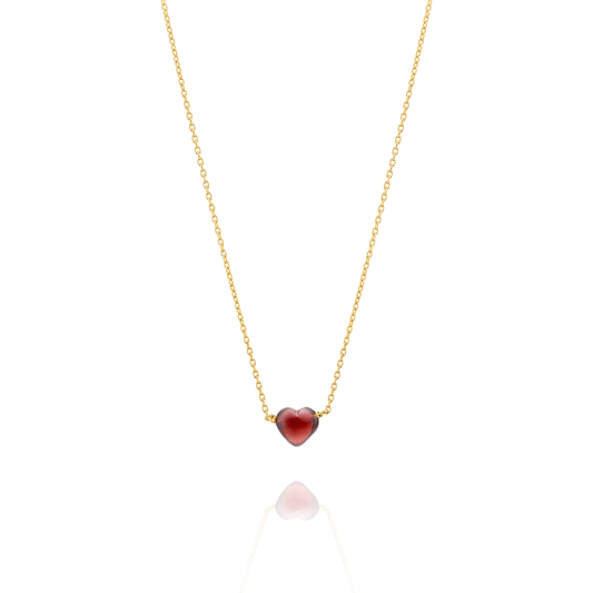Garnet Heart Necklace