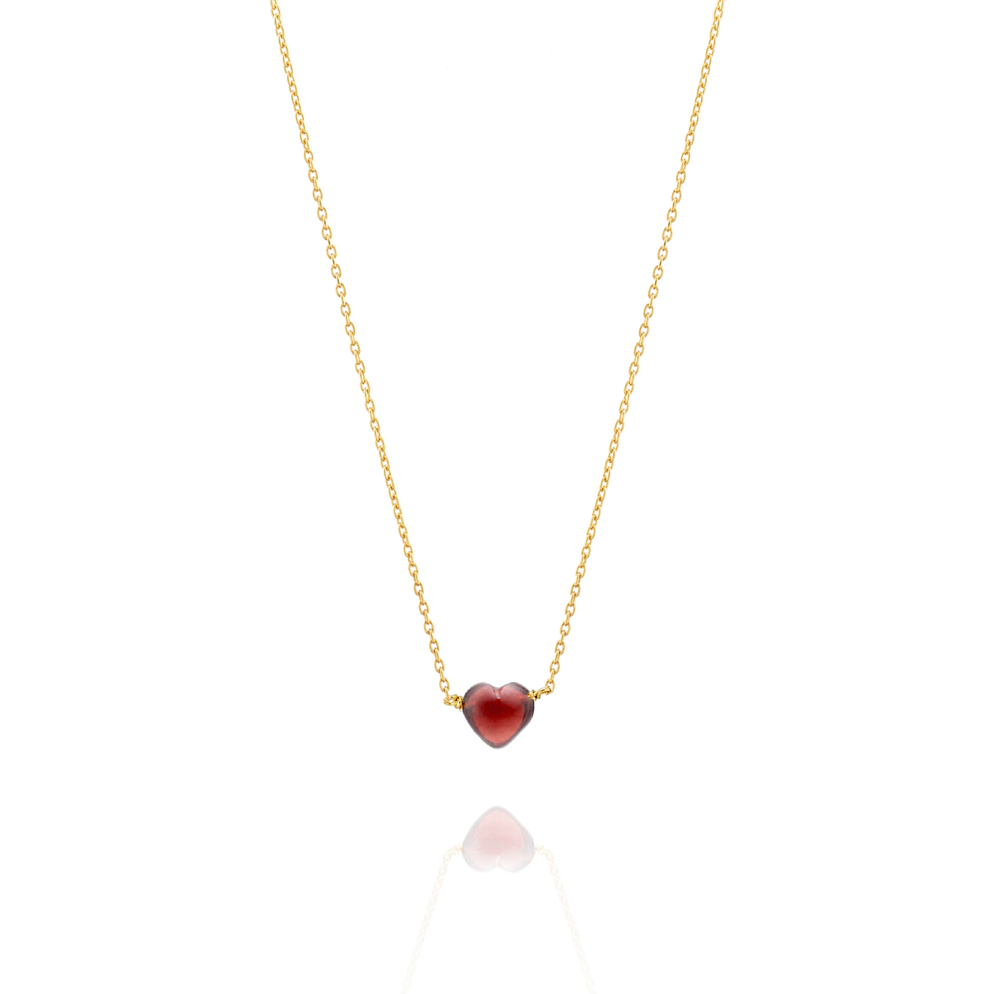 Garnet Heart Necklace