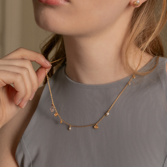 Pink Myosotis Necklace