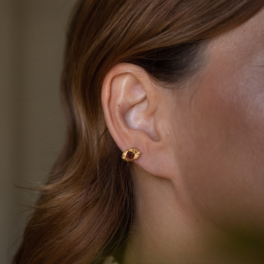 Bromelia Garnet Earrings