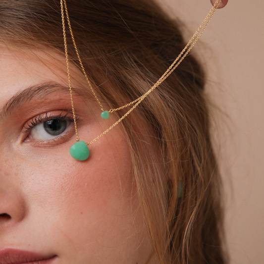 Chrysoprase Drop Necklace 