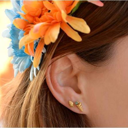 Asymmetrical Conch Shell Earrings