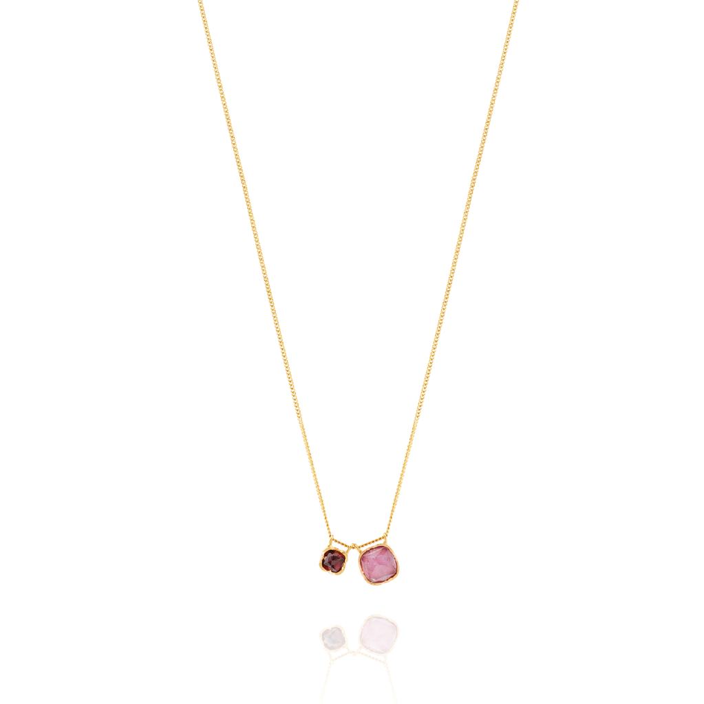 Bromelia Necklace with Garnet and Amethyst