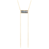 Fall Long Necklace with Rectangular Labradorite Front