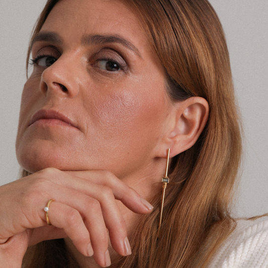 Fall Rigid Earrings with Labradorites