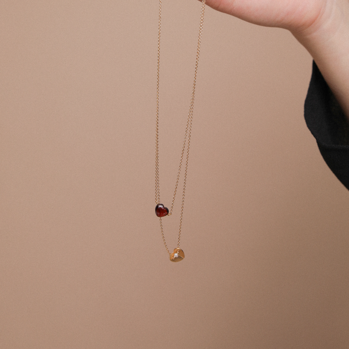 Garnet Heart Necklace