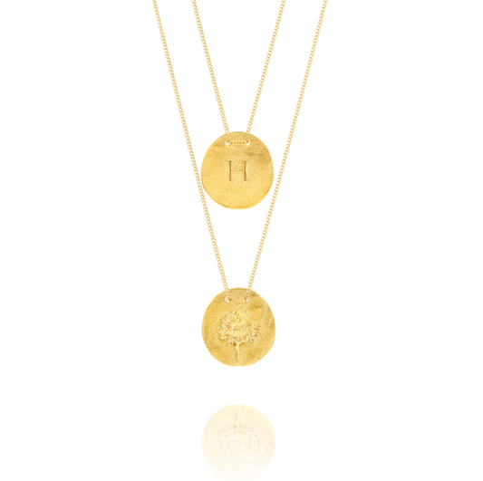 Golden Necklace H from Hortensia Back