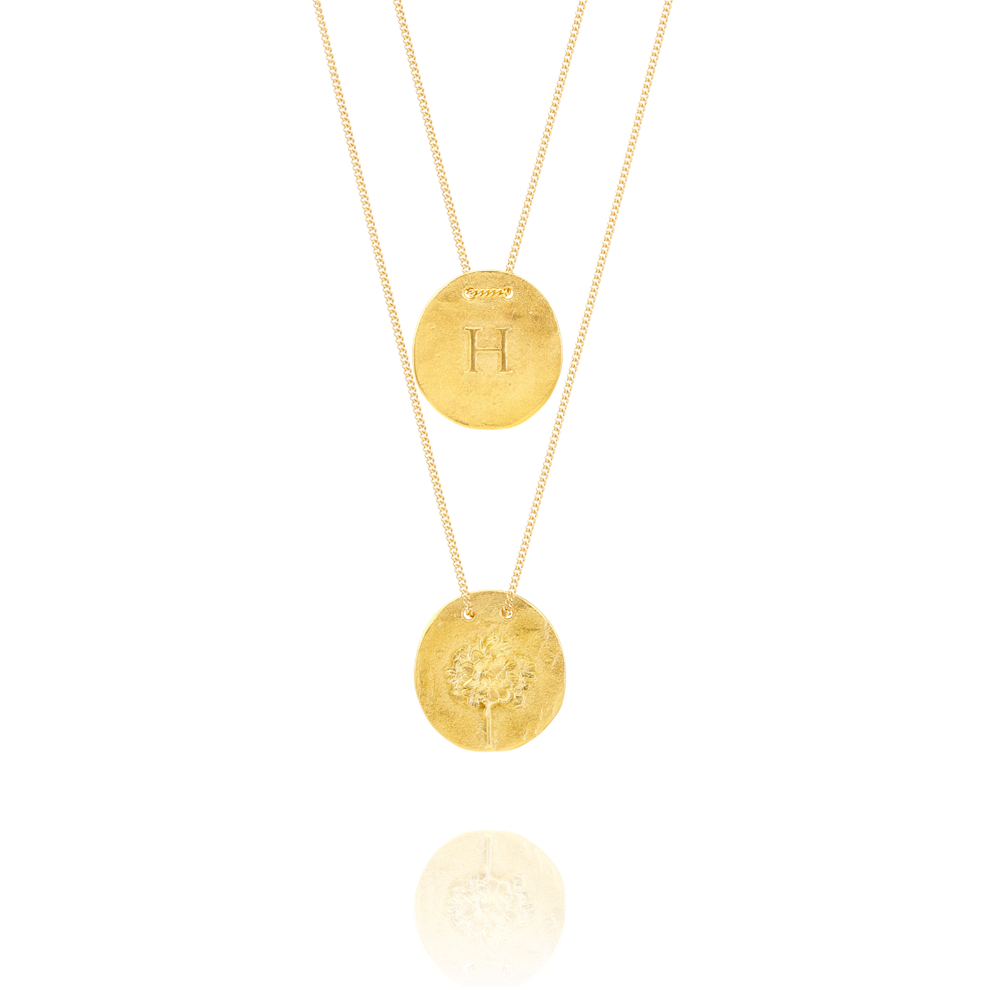Golden Necklace H from Hortensia Back