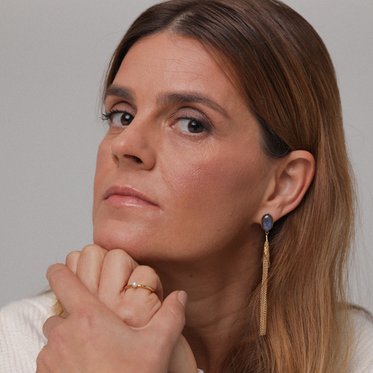 Long Fall Mesh Earrings