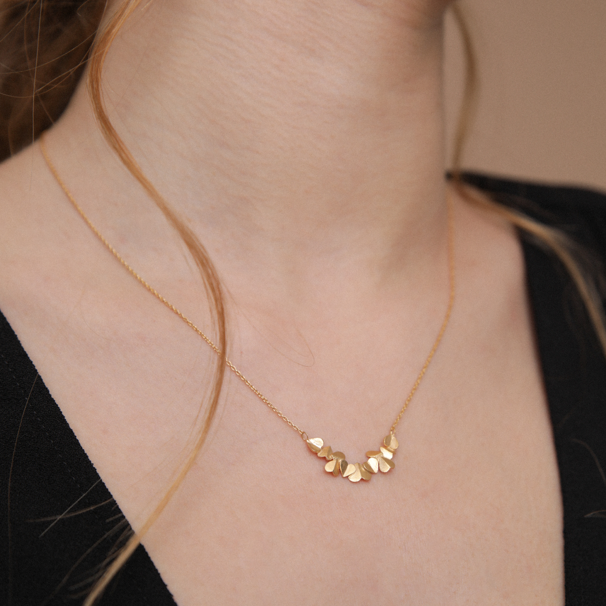 Necklace with multiple hearts