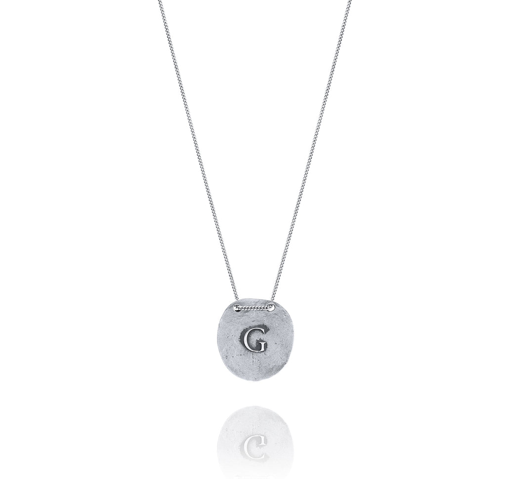 Silver Necklace G from Glicinea Front