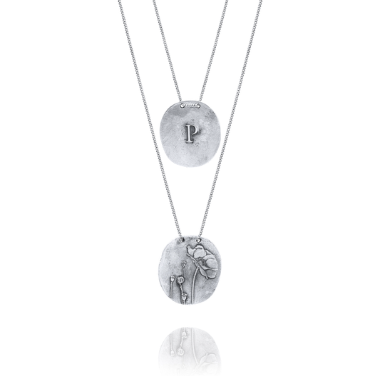 Silver Necklace P from Papoila