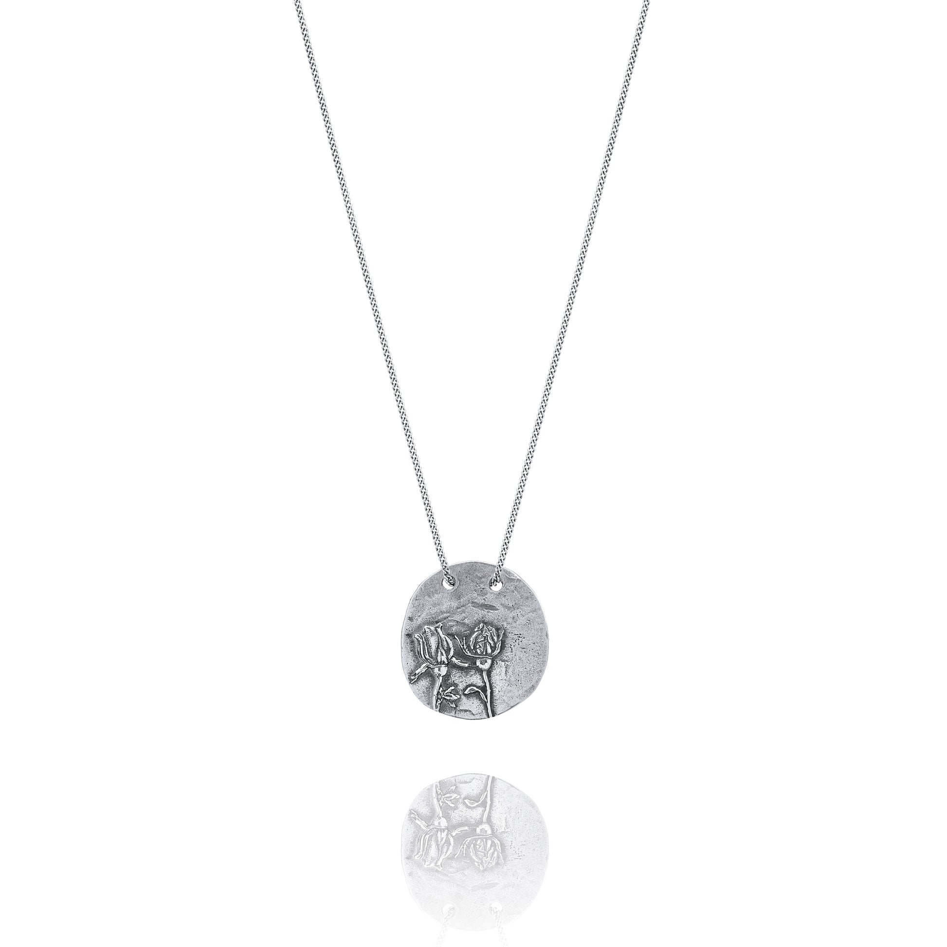 Silver Necklace R from Rosa Back
