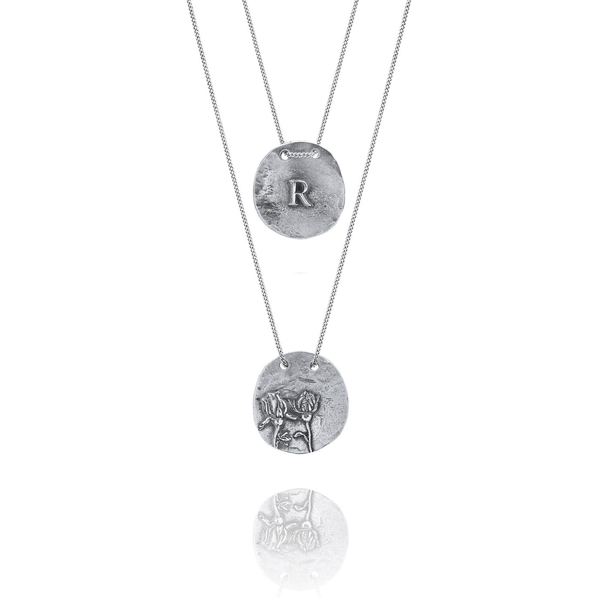 Silver Necklace R from Rosa