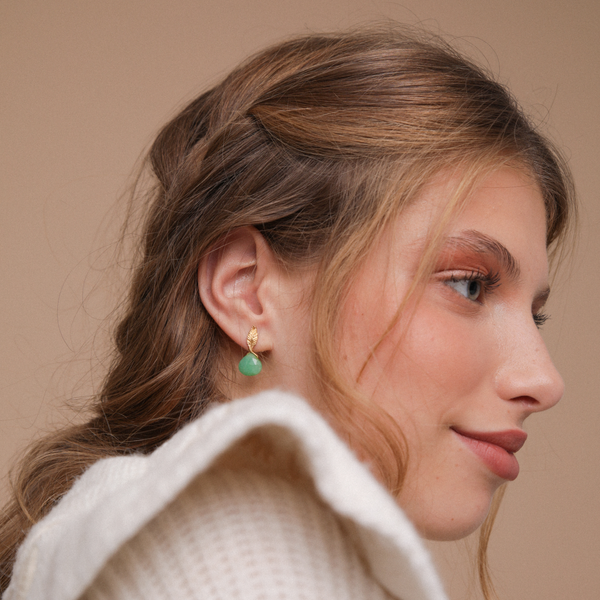 Spring Earrings with Chrysoprases