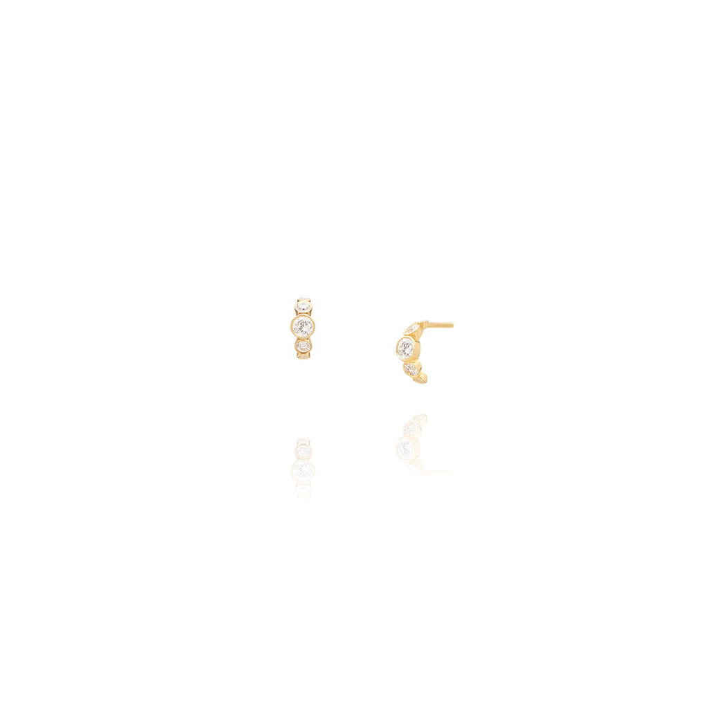 White Zircon Hoops